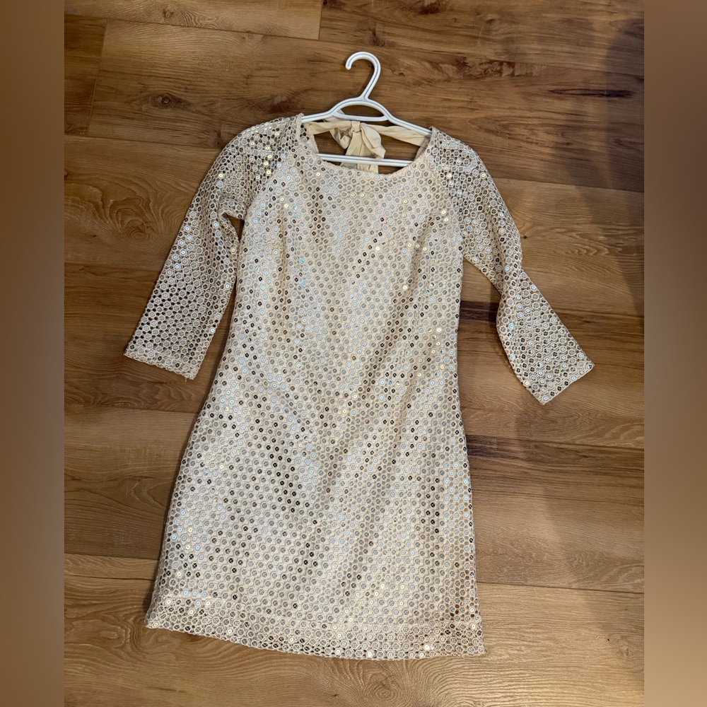 Lilly Pulitzer Gold Sequin Long Sleeve Dress